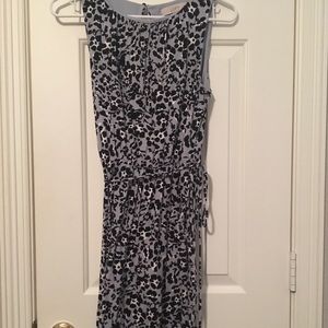 Loft black flower print shirt dress